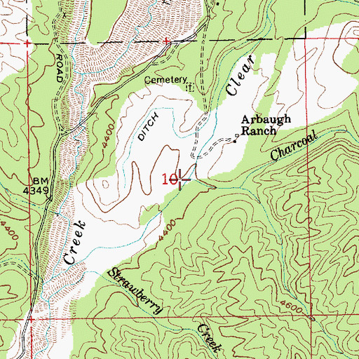 Topographic Map of Charcoal Creek, ID