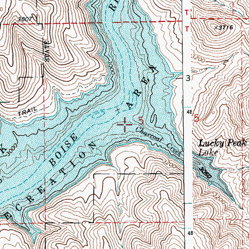 Topographic Map of Charcoal Creek, ID