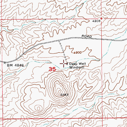 Topographic Map of Deep Well Windmill, AZ