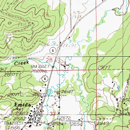Topographic Map of Charlie Creek, ID