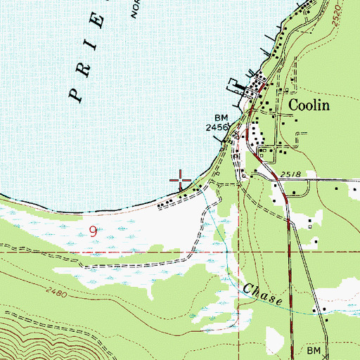 Topographic Map of Chase Creek, ID