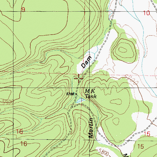 Topographic Map of M K Tank, AZ