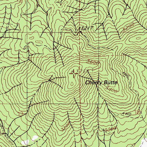 Topographic Map of Cherry Butte, ID