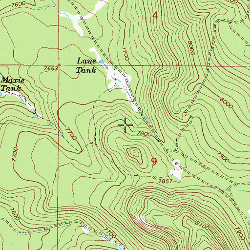 Topographic Map of Mahan Spring, AZ