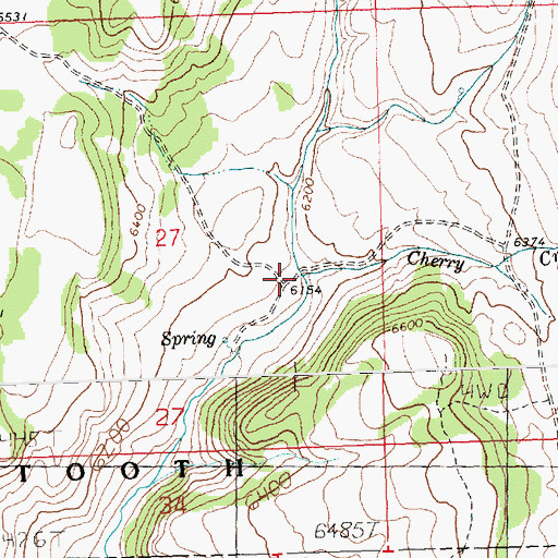 Topographic Map of Cherry Creek, ID