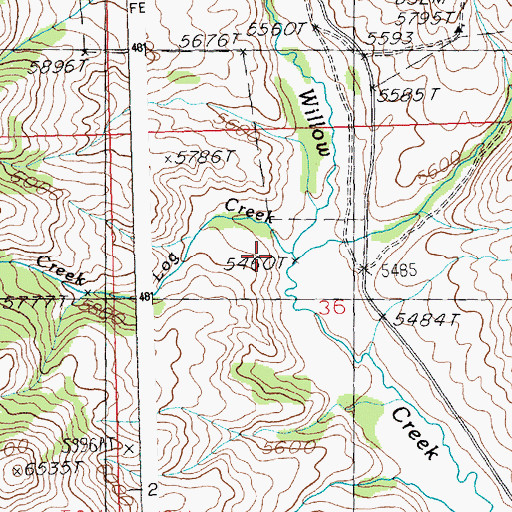 Topographic Map of Cherry Creek, ID