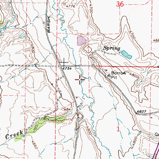 Topographic Map of Cherry Creek, ID