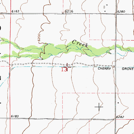 Topographic Map of Cherry Grove Canal, ID