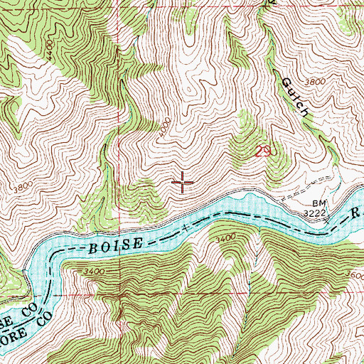 Topographic Map of Cherry Gulch, ID