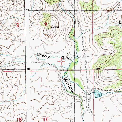 Topographic Map of Cherry Gulch, ID