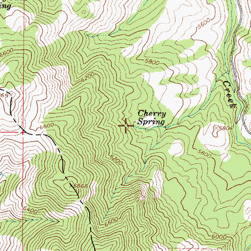 Topographic Map of Cherry Spring, ID