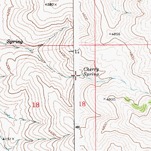 Topographic Map of Cherry Spring, ID