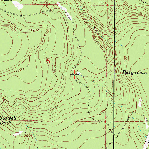 Topographic Map of Mahan Tank, AZ