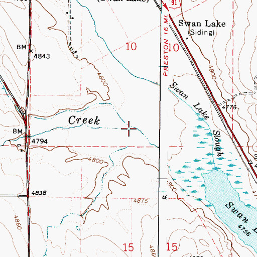 Topographic Map of Chicken Creek, ID