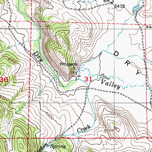 Topographic Map of Chicken Creek, ID