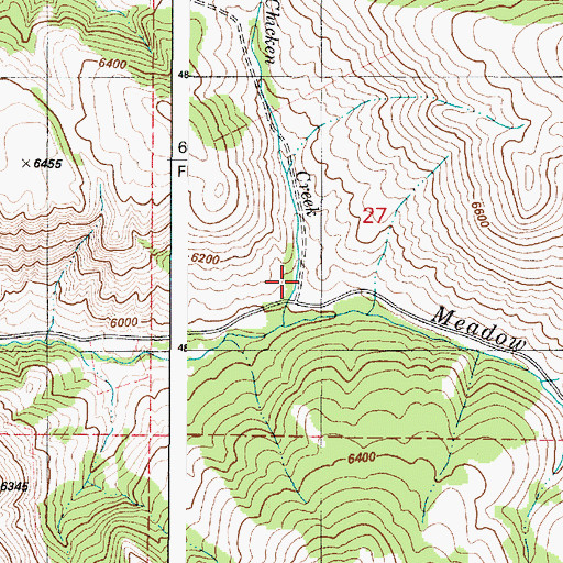 Topographic Map of Chicken Creek, ID