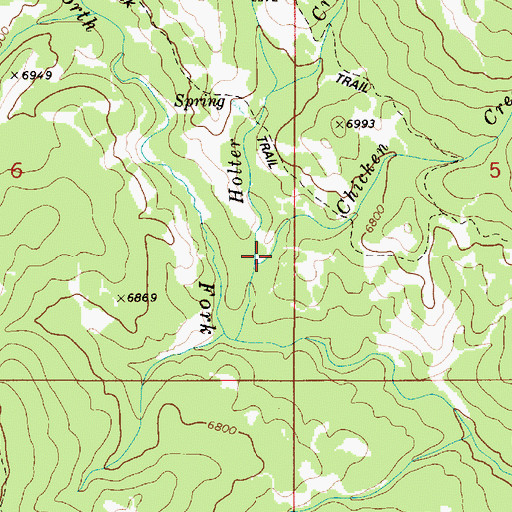 Topographic Map of Chicken Creek, ID