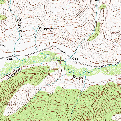 Topographic Map of Chicken Creek, ID