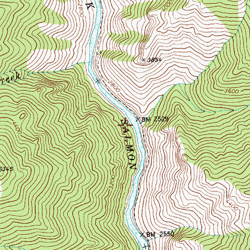 Topographic Map of Chicken Creek, ID