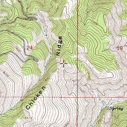 Topographic Map of Chicken Ridge, ID