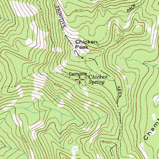 Topographic Map of Chicken Spring, ID