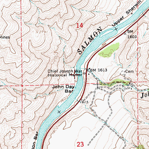 Topographic Map of Chief Joseph War Historical Marker, ID
