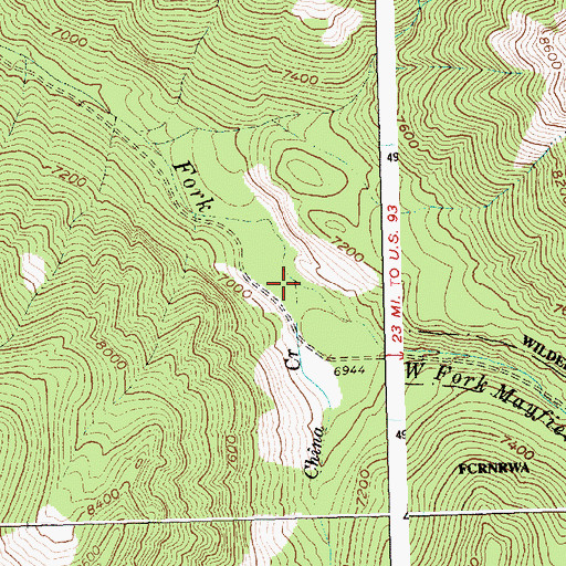Topographic Map of China Creek, ID