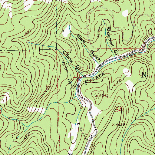 Topographic Map of China Gulch, ID