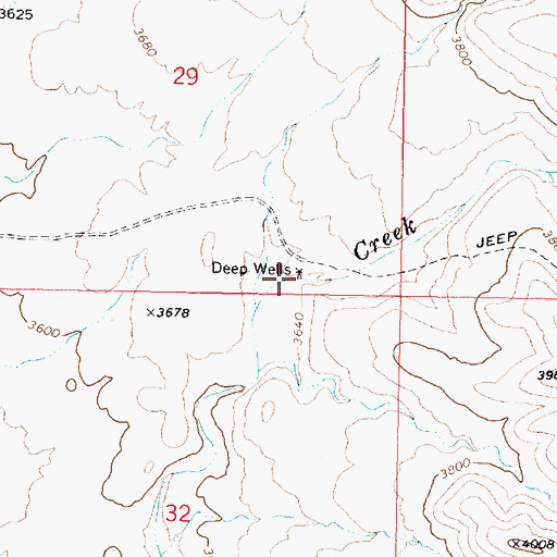 Topographic Map of Deep Wells, AZ