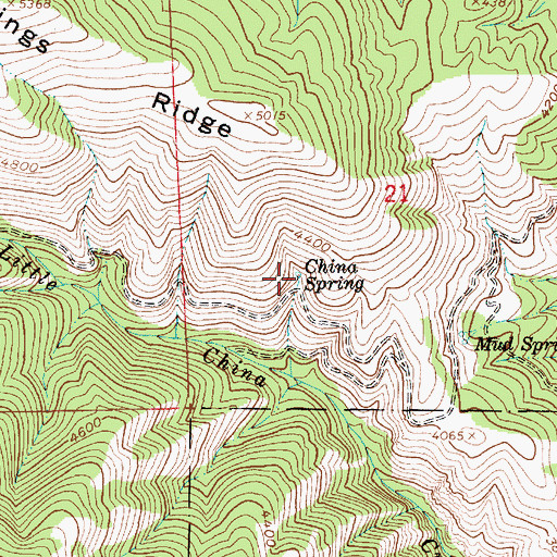Topographic Map of China Spring, ID