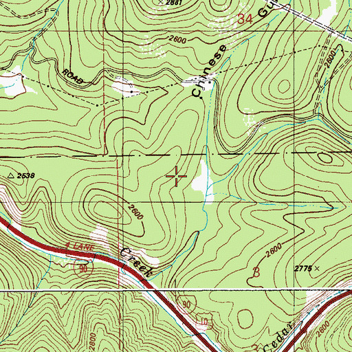 Topographic Map of Chinese Gulch, ID