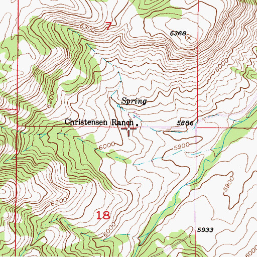 Topographic Map of Christensen Ranch, ID