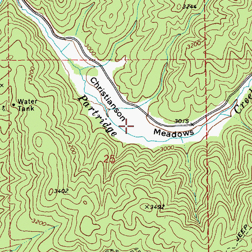 Topographic Map of Christianson Meadows, ID