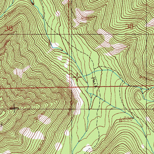 Topographic Map of Chuck Creek, ID