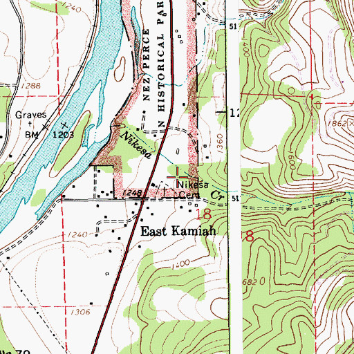 Topographic Map of Church Canyon, ID
