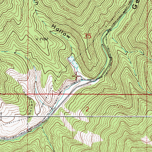 Topographic Map of Church Hollow, ID