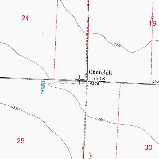 Topographic Map of Churchill, ID