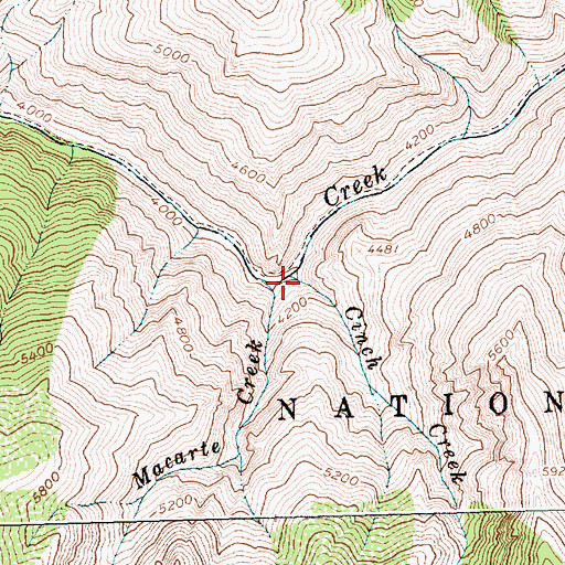 Topographic Map of Cinch Creek, ID