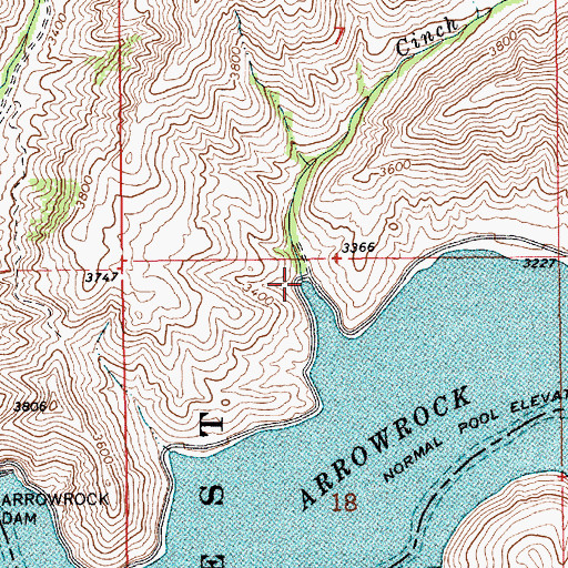 Topographic Map of Cinch Creek, ID