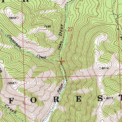 Topographic Map of Cinnamon Creek, ID