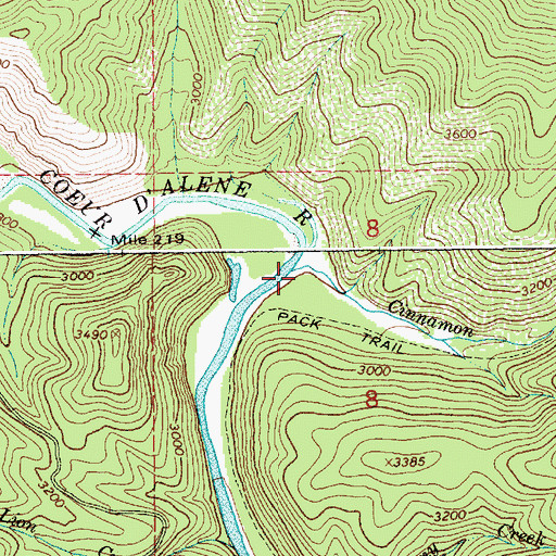 Topographic Map of Cinnamon Creek, ID