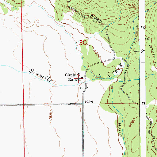 Topographic Map of Circle C Ranch, ID