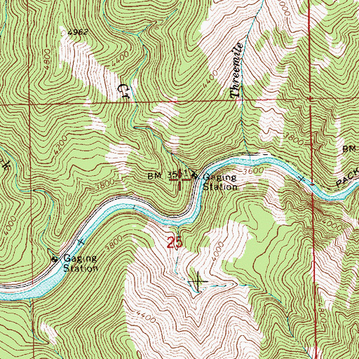 Topographic Map of Circle End Creek, ID