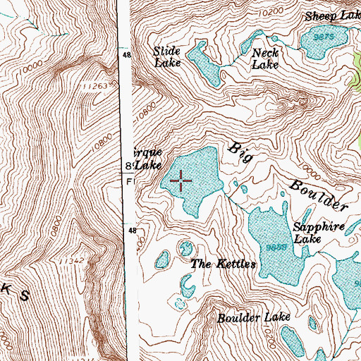 Topographic Map of Cirque Lake, ID