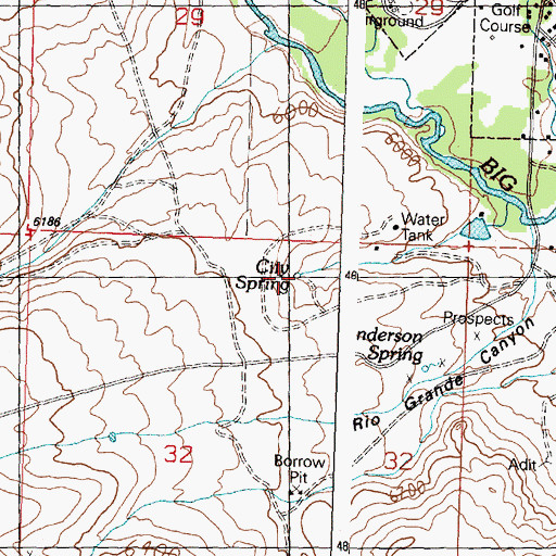 Topographic Map of City Spring, ID
