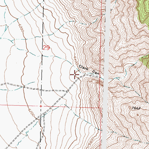 Topographic Map of Clark Canyon, ID