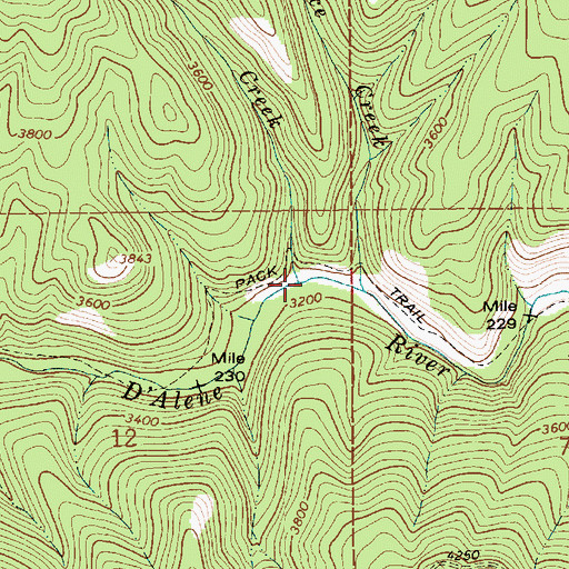Topographic Map of Clark Creek, ID