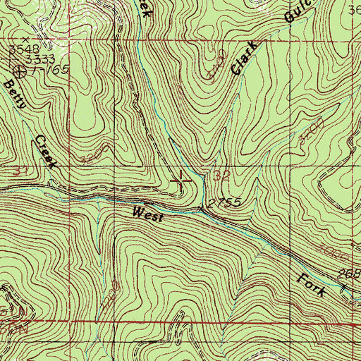 Topographic Map of Clark Gulch, ID