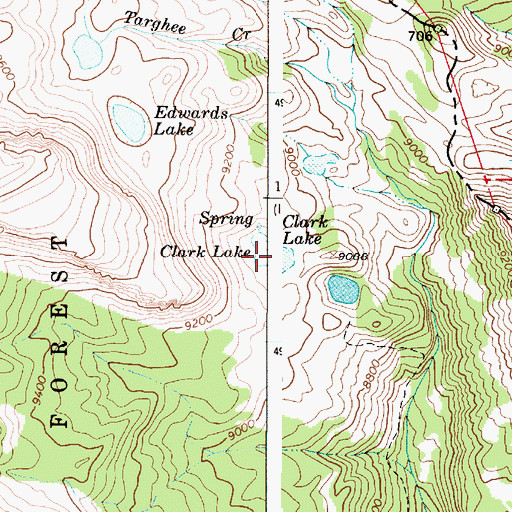 Topographic Map of Clark Lake, ID