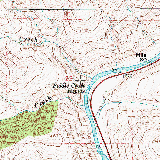 Topographic Map of Clarks Creek, ID